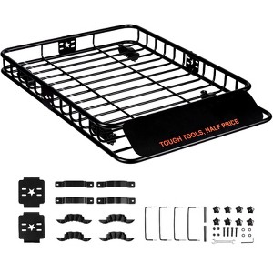 VEVOR Roof Rack Cargo Basket, 46" x 36" x 4.5" Rooftop Cargo Carrier, Heavy-duty 200 LBS Capacity Universal Roof Rack Basket, Luggage Holder, Black - 1 of 4