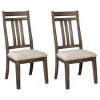 Set of 2 Wyndahl Dining Upholstered Side Chair Rustic Brown - Signature Design by Ashley: Lodge-Style, Textured Beige - 2 of 3