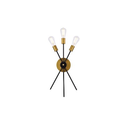 Elegant Lighting Lucca 11 inch bath sconce in black and brass