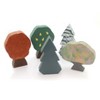 Cats Meow Village 4.0 Inch 1985  Trees Set / 5 Vintage Retired Pine Cherry Village Accessories - 2 of 2