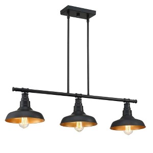 3-Light Island Pendant Chandelier With Matte Black Finish - 1 of 4