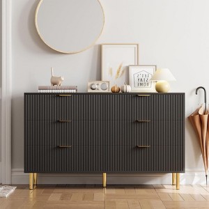 Zstar 6 Drawer Dresser for Bedroom, with Metal Handles - 1 of 4