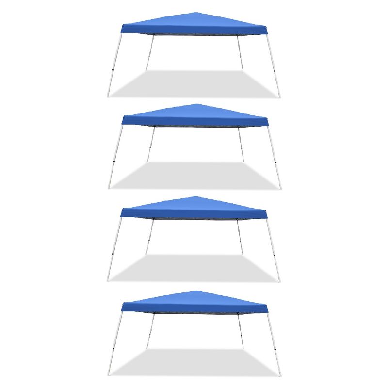 Caravan Canopy Pop-Up Tent V 12 x 12 ft Slanted Leg Instant Shade, Blue (4 Pack), 1 of 7