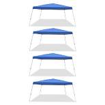 Caravan Canopy Pop-Up Tent V 12 x 12 ft Slanted Leg Instant Shade, Blue (4 Pack)