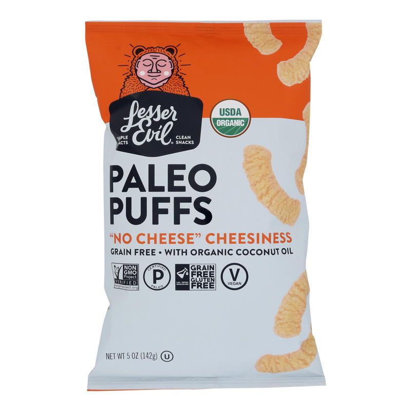 LesserEvil "No Cheese" Cheesiness Paleo Puffs - Case of 9/5 oz, 2 of 7
