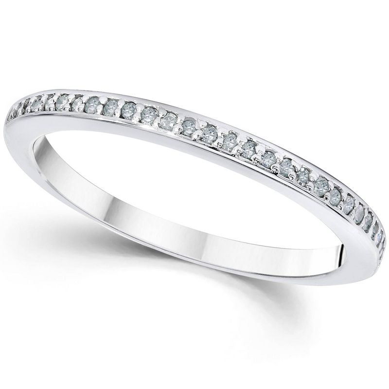 Pompeii3 1/10ct Pave Diamond Wedding Ring 14K White Gold, 3 of 5