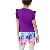 Girl Rayon Ruffle Sleeve Crop Tee Top - TEREZ - 3 of 4
