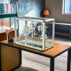Vynxaria Tempered Glass Countertop Display Showcase: Aluminum Frame, Sliding Lockable Door, Removable Shelves - 3 of 4