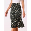 INSPIRE CHIC Women's Print Floral Peasant Elastic Waist A-Line Midi Skirts - 2 of 4