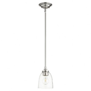 Quorum Lighting Rossington 1-Light Pendant, Satin Nickel, 5 Width, 7 Height, Stem Hanging, Dry Rated - 1 of 1