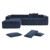 FONTOI Modular Sectional Sofas, L-shaped Sofa, Convertible Sleeper Couch, Compressed Sofa for Living Room Apartment Office, Blue, 111.5"*32"*72" - 4 of 4