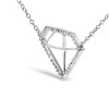 Haus of Brilliance Silver 1/7 Cttw Lab Grown Diamond Diamond Shaped Pendant Necklace - 3 of 4