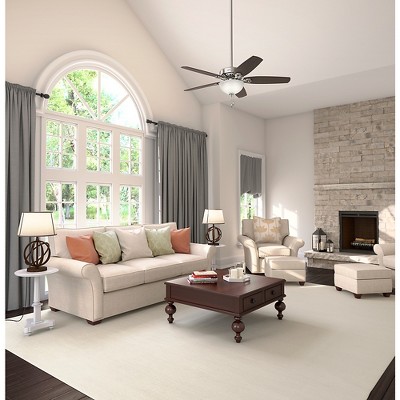 52" Brushed Nickel Ceiling Fan with LED Light and Reversible Blades
