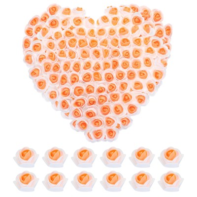 Unique Bargains Wedding Decor PE Mini Faux Artificial Rose Flower Heads 1.38 Inch Dia 250 Pcs
