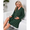Maternity Swiss Dot Dress V Neck Long Sleeve Button Down Baby Shower Midi Dress Photoshoot - 4 of 4