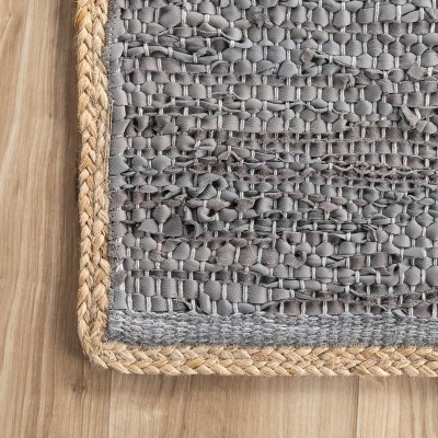 Handmade Reversible Flat-Woven Cotton Rug, 9' x 12', Gray
