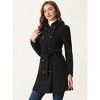 INSPIRE CHIC Women's Winter Peter Pan Collar Double Breasted Slant Pocket Button Down Belted Pea Coats - 4 of 4