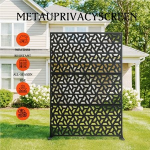 Galvanized Steel Metal Outdoor Privacy Screen, Patio Privacy Screen Deck Privacy Screen Balcony Privacy Screen Terrace Privacy Screen - 1 of 4