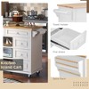 Kitchen Island with Storage, 52.8'' Rolling Kitchen Cart with Drawers & Towel Rack, Mobile Kitchen Island On Wheels For Dining Room Kitchen - 3 of 4