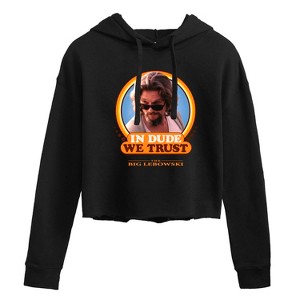 Women's - The Big Lebowski - In Dude We Trust Cropped Graphic Hoodie - 1 of 2