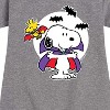 - Peanuts - Snoopy Woodstock Vampire Graphic Short Sleeve Fleece Dress - 2 of 4
