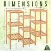 SereneLife 9-Tier Adjustable Bamboo Storage Shelf - SLADJSHV99.5 - 2 of 4