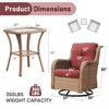 Gymojoy Outdoor Swivel Chairs with Side Table Glider Chairs Set of 3 - 2 of 4