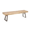Natural Solid Wood Bench Light Brown - Olivia & May: Rustic Entryway, 3-Person Seating - 3 of 4