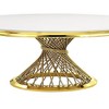Fallon 59" Dining Tables Faux Marble Top and Mirrored Gold - Acme Furniture: 6-Seater, Stainless Frame, No Assembly Required - 4 of 4
