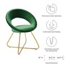 Modway Nouvelle Velvet Dining Chairs – Set of 2 Mid-Century Modern Gold Legs Chairs in Emerald Green Upholstery - 2 of 4