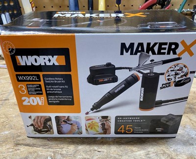 Worx Makerx Wx992l 20v 2pc Crafting Tool Combo Kit Rotary Tool