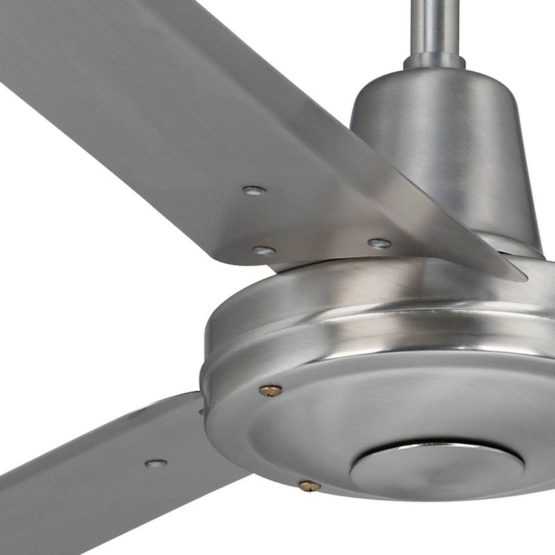 60" Casa Vieja Turbina DC Modern Industrial Indoor Outdoor Ceiling Fan with Remote Control Brushed Nickel Damp Rated for Patio Exterior House Porch, 3 of 10