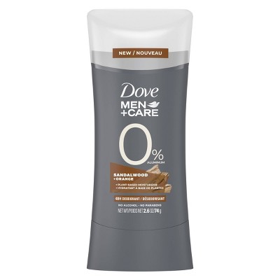 Dove Men+Care 0% Aluminum Deodorant Stick Sandalwood &#38; Orange - 2.6oz