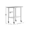 Flash Furniture Rawcliffe Portable Prep and Work Table with NSF Certified 18 Gauge Stainless Steel Top Shelf, Galvanized Steel Undershelf and 4 Caster - 4 of 4