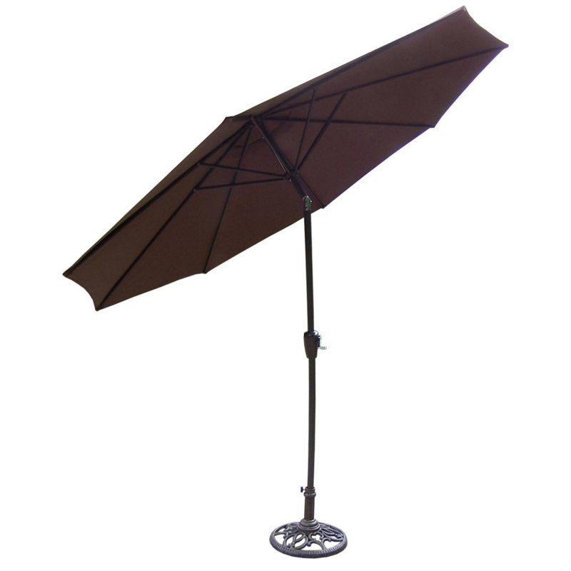 23lb Round Umbrella Stand Bronze - Oakland Living: Durable Cast Iron, Weather-Resistant, Adjustable Tension Screw, Powder-Coated Finish, 5 of 6
