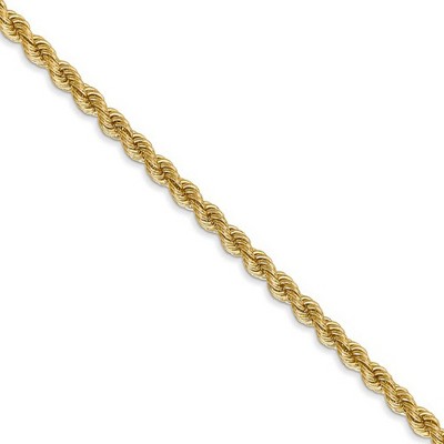 Black Bow Jewelry 2.75mm Handmade Solid Classic Rope Chain Necklace