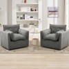 360-Degree Swivel Chair with Thick Padded Cushion, Modern Upholstered Reading Chair, Comfy Classic Style Linen Fabric, for Living Room and Bedroom - 2 of 4