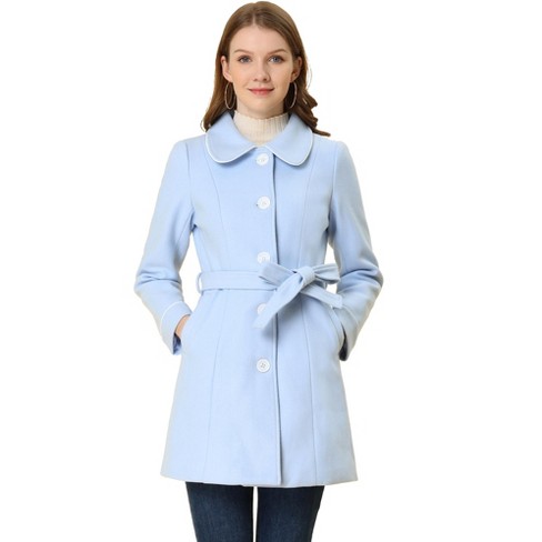 Allegra K Women's Winter Elegant Lapel Collar Long Trench Coat Light ...