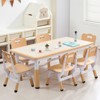 Kids Table and 6 Chair Set with Storage Box – Height Adjustable Toddler Activity Table and Chairs for Ages 2-10, Graffiti Desktop, Non-Slip Legs - 2 of 4