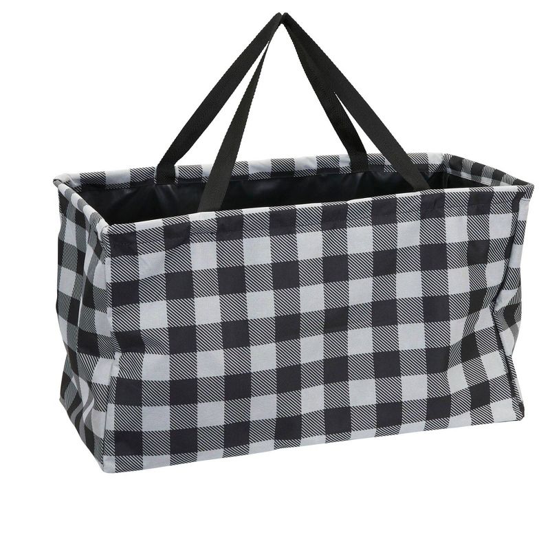 Household Essentials Rectangular Krush Canvas Utility Tote with Handles Water-Resistant Vinyl Lining, Large Capacity Buffalo Plaid Pattern, 2 of 10
