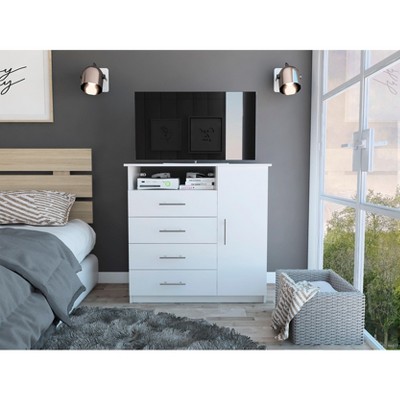 NicBex 4 Drawers Dresser Modern Wooden Cabinet with 4 Drawers and 1 Door Dresser for Closet for Bedroom, Living Room, Hallway