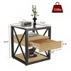 Furnlinspire Nightstand Set of 2 Modern End Table with Drawer - Nightstand, Ideal for Living Room or Bedroom, Brown, 17.72"*17.72"*21.0" - 3 of 4