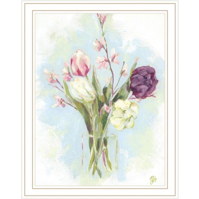 HomeRoots Flower Farm Bouquet White Framed Print Wall Art
