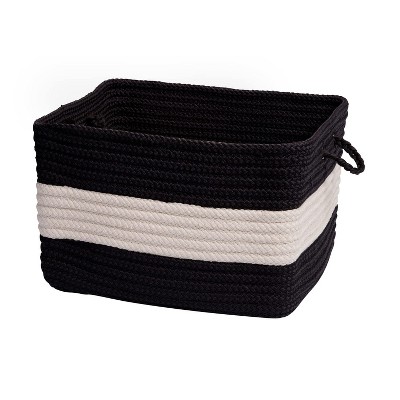 Colonial Mills Rope Walk - Black/White 14"x14"x10 Utility Basket