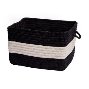 Colonial Mills Rope Walk - Black/White 14"x14"x10 Utility Basket - 1 of 4