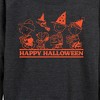 Women's - Peanuts - Orange Happy Halloween Lightweight French Terry Wide Neck Long Sleeve Shirt - 2 of 4
