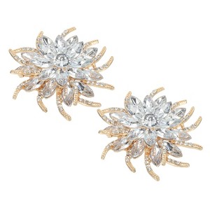 Unique Bargains Wedding Party Birthday Vintage Rhinestone Crystal Flower Lapel Brooch Pin 2 Pcs - 1 of 4