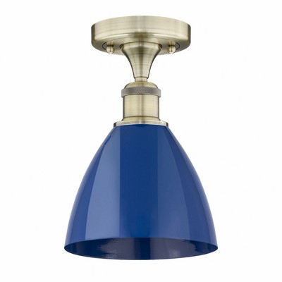 Plymouth Dome - 1 Light Semi-Flush Mount In Industrial Style-11.25 Inches Tall and 7.5 Inches Wide