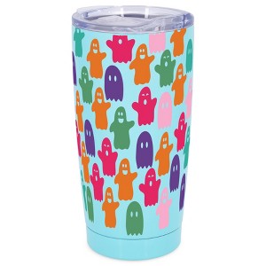 Elanze Designs Little Monsters Ghosts Halloween Wrap-Around Design 20 Ounce Stainless Steel On-The-Go Coffee Mug, Thermal Travel Tumbler with Leak - 1 of 4