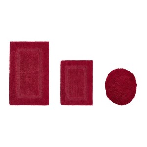 Lux Premium 100% Cotton  Ultra-Soft Tufted Solid Reversible 3 Piece Bath Rug Set, Water-Absorbent, Durable, Machine Washable Bathroom Rug - 1 of 4